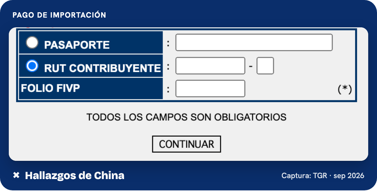 Pago de importación en TGR