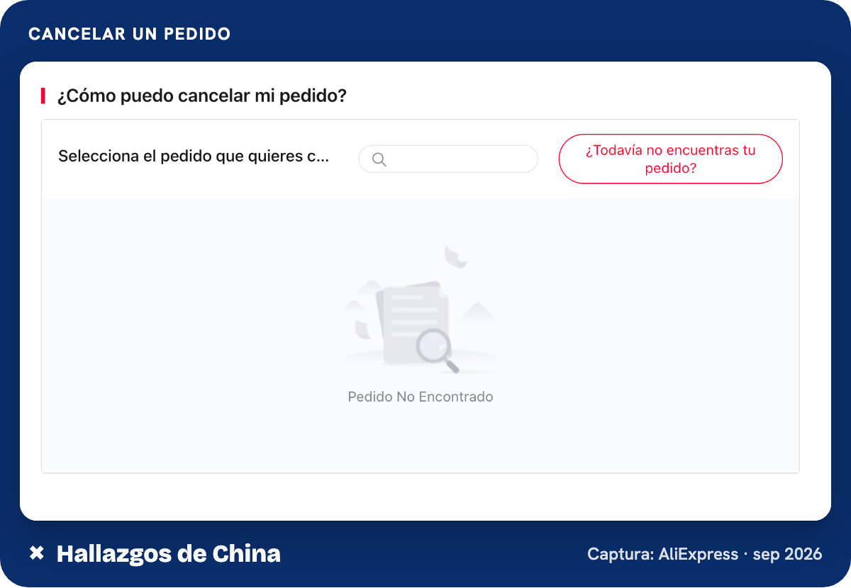 Ayuda de AliExpress en español para cancelar un pedido