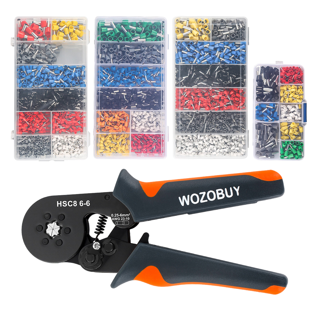 Alicate crimpeador hexagonal WOZOBUY con terminales