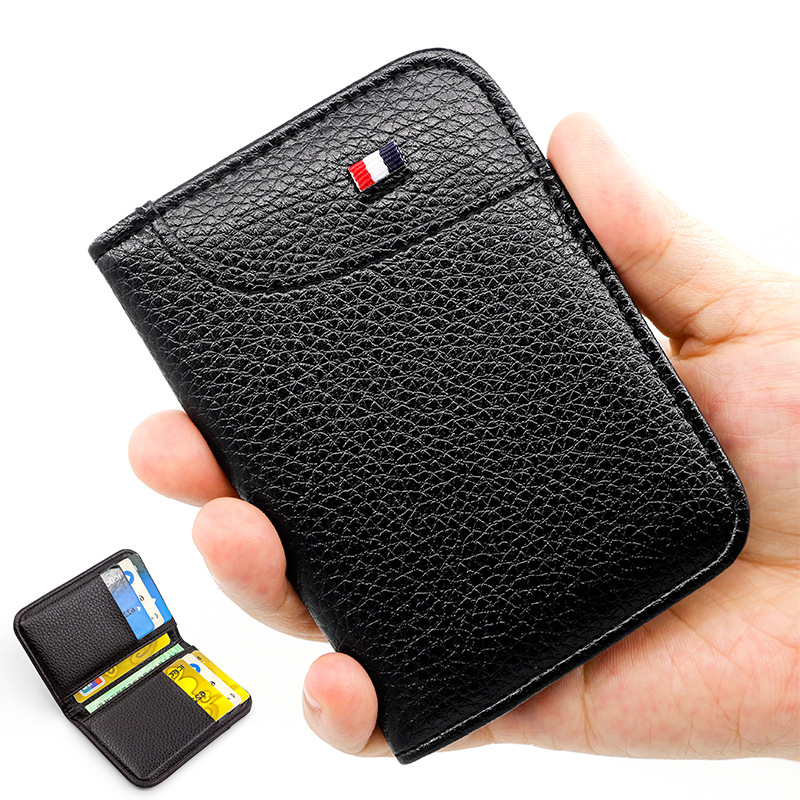 Cartera para hombre delgada y plegable para tarjetas