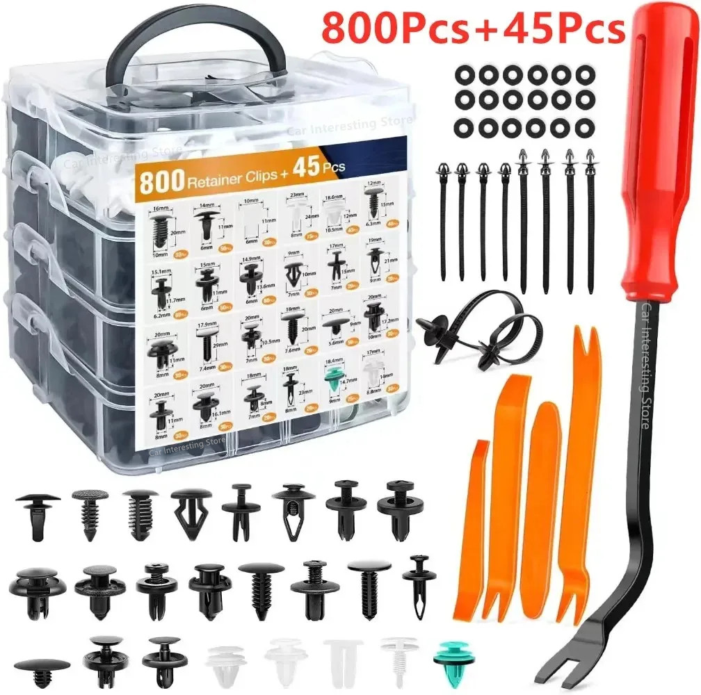 Kit de clips y remaches plásticos para auto