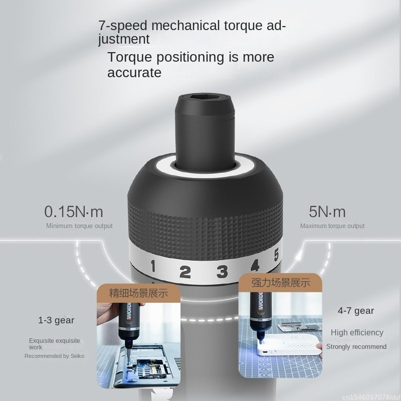 Primer plano del selector numerado de torque en el cabezal de la herramienta.