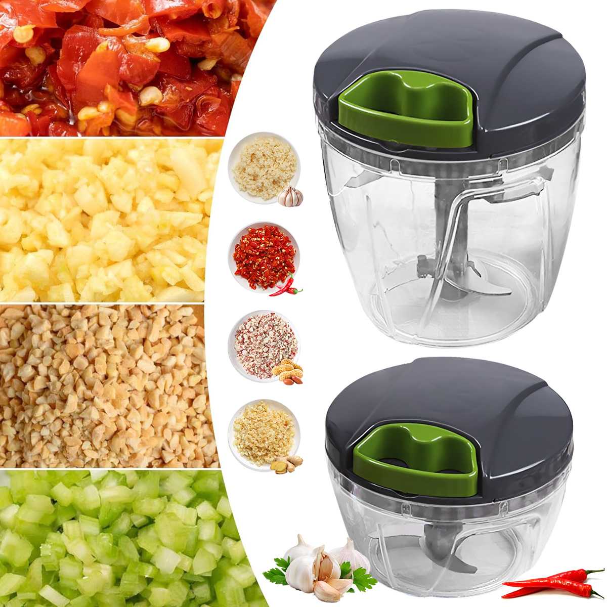Picador manual de alimentos con cuerda para verduras
