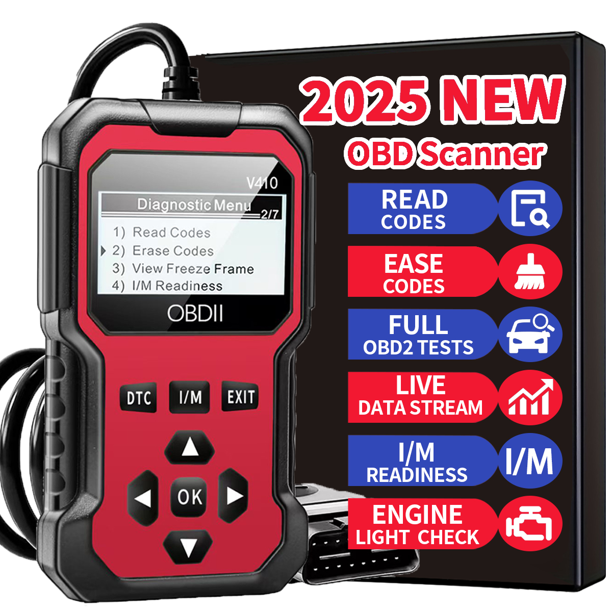 Escáner OBD2 para lectura de fallas del motor del auto
