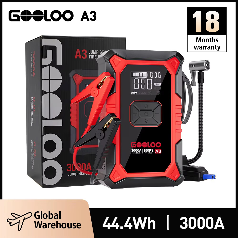 Arrancador de auto GOOLOO con compresor de aire de 150 PSI