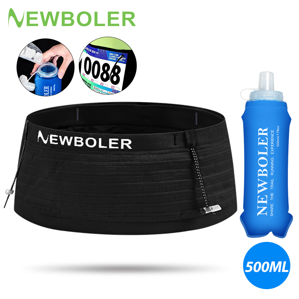 Cangurera deportiva elástica con porta dorsal y termo