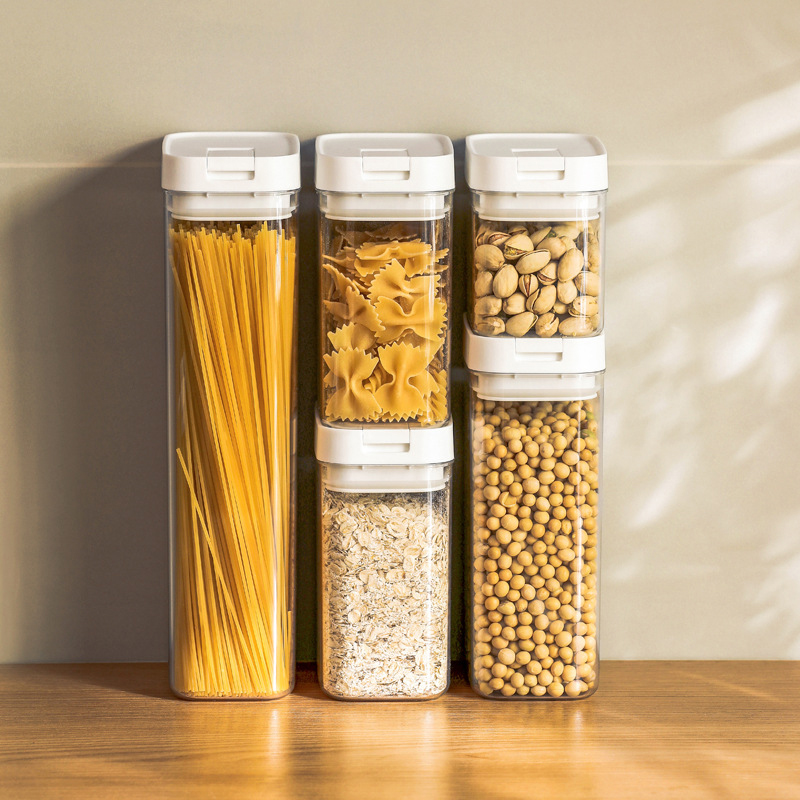 Contenedor hermético de plástico transparente para alimentos