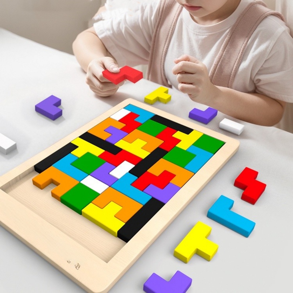 Rompecabezas geométrico de madera tipo tangram