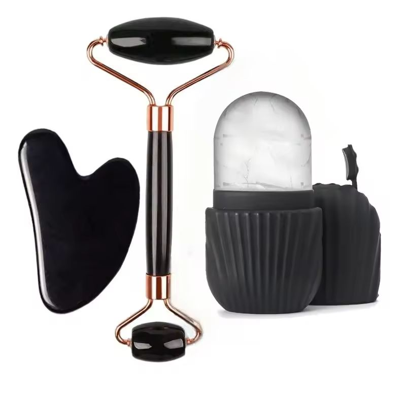 Kit de rodillo de hielo facial y gua sha