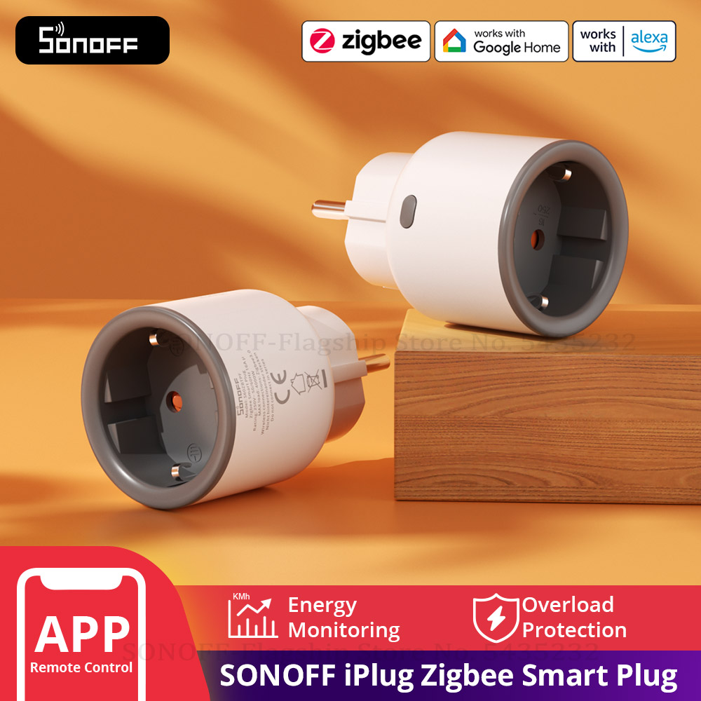 Enchufe inteligente Zigbee SONOFF con monitoreo de energía tipo europeo