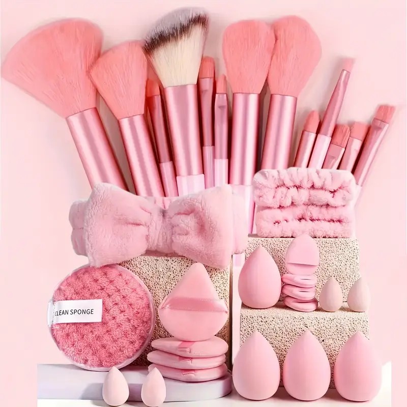 Kit de brochas de maquillaje con esponjas y accesorios
