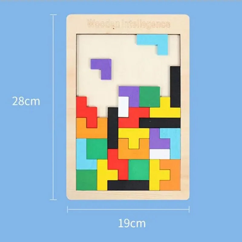 Diagrama del tablero rectangular de madera con cotas que indican 28 cm de alto por 19 cm de ancho.