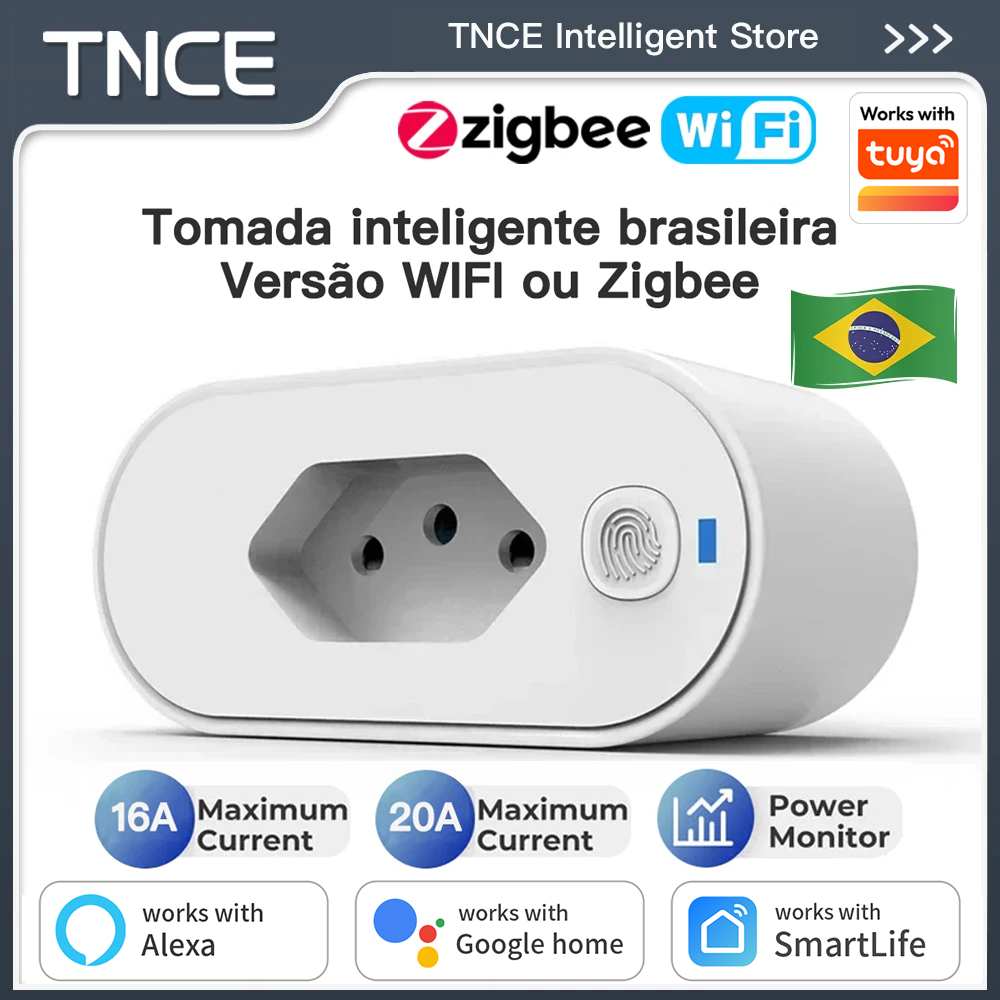 Enchufe inteligente TNCE estándar Brasil con medidor de energía