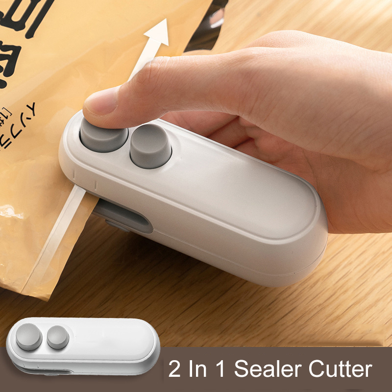 Mini sellador térmico y cortador de bolsas plástico portátil recargable