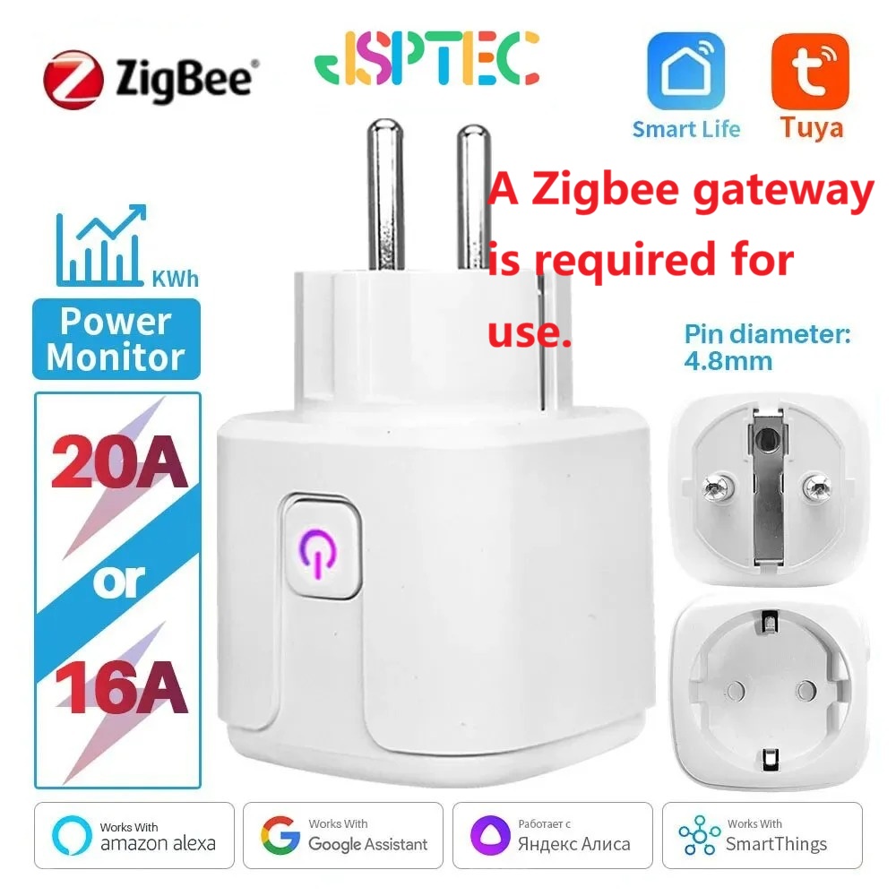 Enchufe inteligente Zigbee con monitoreo de energía